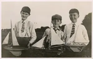 Ties Prints: Three schoolboys and their model yachts