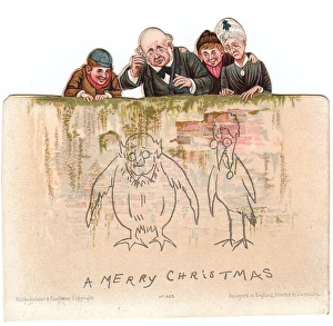 Images Dated 5th October 2017: Schoolboys and teachers on a Christmas card