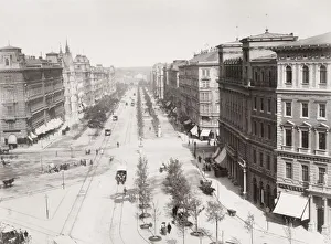 Schottenring Vienna, Austria, street and trams