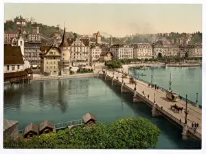 The Schweizerhof Quay, and New Bridge, Lucerne, Switzerland