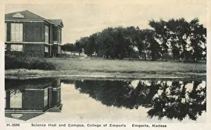 Campus Prints: Science Hall and Campus, Emporia, Kansas, USA