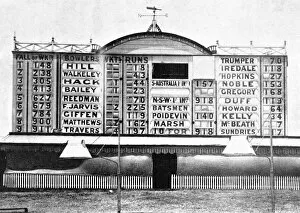 Players Collection: Score-board at the Sydney Cricket Ground, 1901