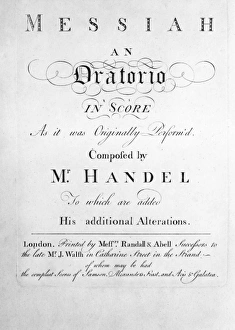 Handel Gallery: The score to Handels Messiah