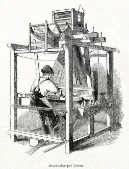 Images Dated 17th December 2019: Scotch Carpet Loom, Glasgow 1843