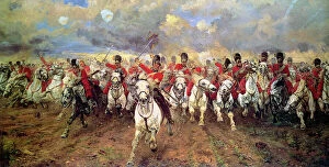 Images Dated 5th May 2021: Scotland Forever! The Charge of the Scots Greys, the British heavy cavalry regiment that