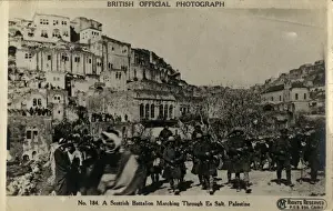 Bag Pipes Prints: Scots Battalion at Es Salt, Palestine, WW1