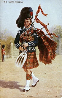 Bagpipes Gallery: Scots Guard playing the bagpipes