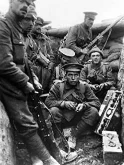 Scots Guards in trench on Western Front, WW1