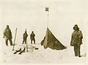 Scott at Amundsens Tent