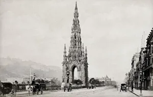 Scott Monument and Princes Street Edinburgh Scotland