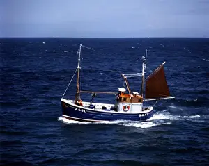 Scottish-built fishing boat out at sea