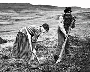 Skye Prints: Scottish crofter and daughter Victorian period