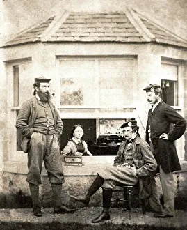 Caton Prints: Scottish friends grouped around a drawing room window