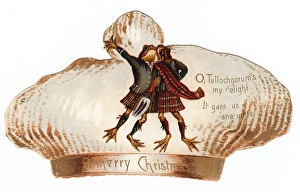 Shanter Collection: Two Scottish frogs dancing on a Christmas card