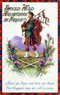 Scot Collection: A Scottish Highlander Piper plays Auld Lang Syne