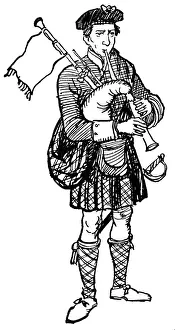 Bagpipes Gallery: A Scottish Jacobite Soldier playing the bagpipes