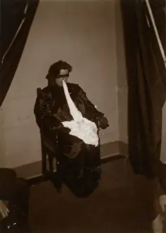 Scottish medium Helen Duncan blindfolded during a sance