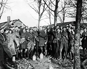 Cheer Prints: Scottish officers celebrate New Years Day, WW1