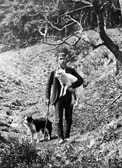 Scottish shepherd - hand coloured photo - Victorian period