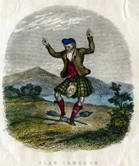 Crossed Prints: Scottish Types - Highland sword dance, Clan Cameron