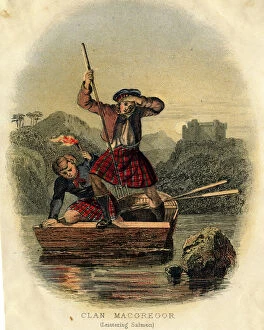 Images Dated 12th April 2016: Scottish Types - Leistering Salmon, Clan MacGregor