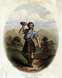 Clan Prints: Scottish Types - Putting the Stone, Clan Cameron