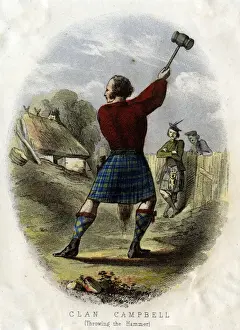 Clan Prints: Scottish Types - Throwing the Hammer, Clan Campbell