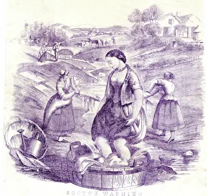 Watering Prints: Scottish women washing clothes in the open air