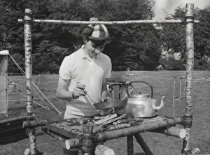 Teens Prints: Scout cooking at camp