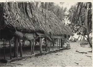 Huts Prints: Scout headquarters, Tuvalu, Gilbert Islands, Pacific