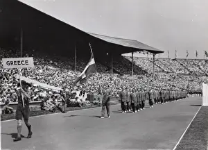 Contingent Prints: Scout leading Greece procession at Olympics