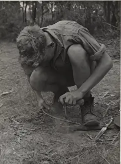 Crouch Prints: Scout producing fire, Australia