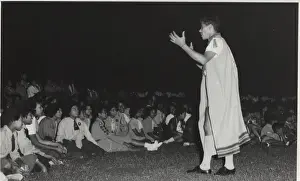 Campfire Prints: Scouting leader speaking at campfire event, Mauritius