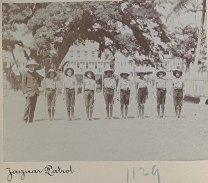A patrol of boy scouts