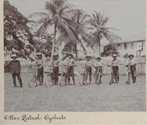 A patrol of boy scouts
