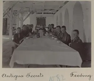 Antigua Prints: Scouts in Antigua having a meal