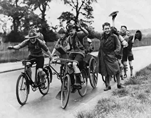Happiness Prints: Scouts on Bikes 1930