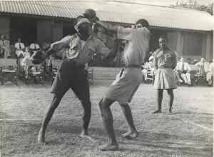 Blindfold Collection: Scouts blindfold boxing in Ghana, West Africa