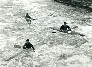 Canoeing Prints: Scouts canoeing in turbulent waters