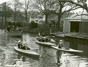 Canoes Prints: Scouts in canoes and boats