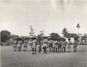 Scouts on Coronation parade, Bathurst, Gambia, West Africa