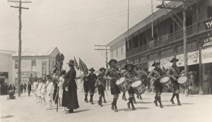 Drumming Collection: Scouts and cubs on church parade, Bermuda