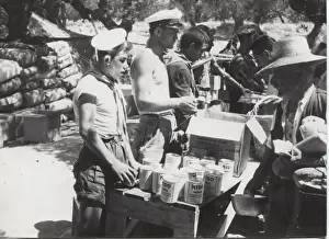 Scouts distributing food in Zakynthos, Greece