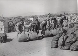 Scouts distributing water in Zakynthos, Greece