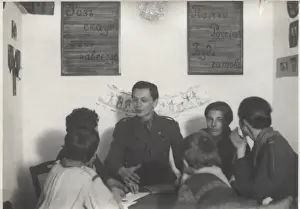 Scouts in Exile, in a club room, Paris, France