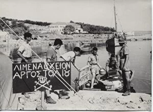 Scouts landing materials at Argostolion, Kefalonia, Greece