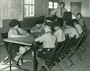 1950s Childhood Gallery: Scouts learning morse code