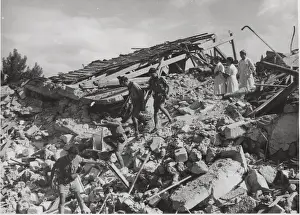 Earthquakes Prints: Scouts in ruins of Argostolion, Kefalonia, Greece