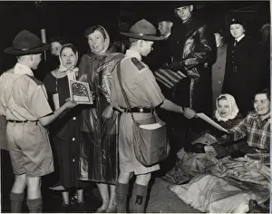 Scouts selling Coronation programmes