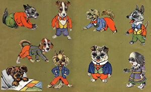 Cutout Collection: Scrap cutouts, Dog cartoons by Louis Wain